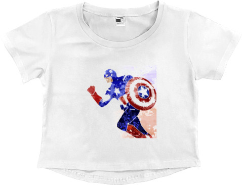 Women's Cropped Premium T-Shirt - Captain America 11 - Mfest