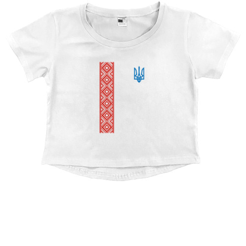 Kids' Premium Cropped T-Shirt - Орнамент 1 - Mfest