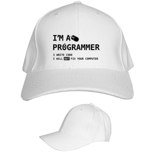 Kids' Baseball Cap 6-panel - I am a programmer - Mfest