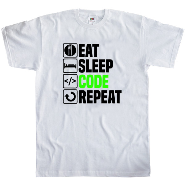 Kids' T-Shirt Fruit of the loom - Eat sleep code repeat - Mfest