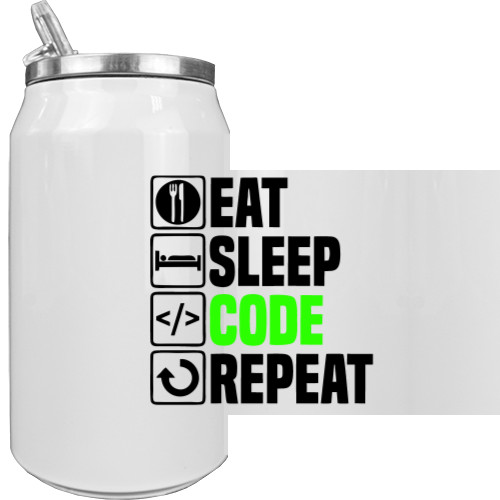 Aluminum Can - Eat sleep code repeat - Mfest