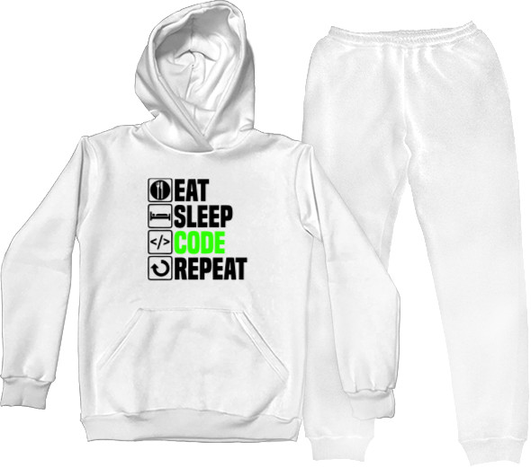 Костюм спортивный Мужской - Eat sleep code repeat - Mfest