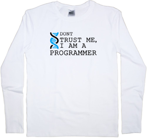 Футболка з Довгим Рукавом Чоловіча - Dont trast me i am programmer - Mfest