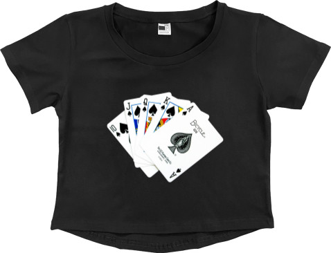 Women's Cropped Premium T-Shirt - Royal flush - Mfest