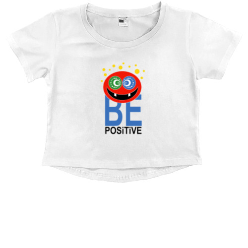 Kids' Premium Cropped T-Shirt - Be positive - Mfest