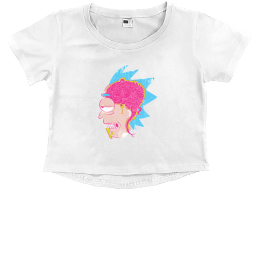 Рик и Морти - Kids' Premium Cropped T-Shirt - Rick and Morty art 3 - Mfest