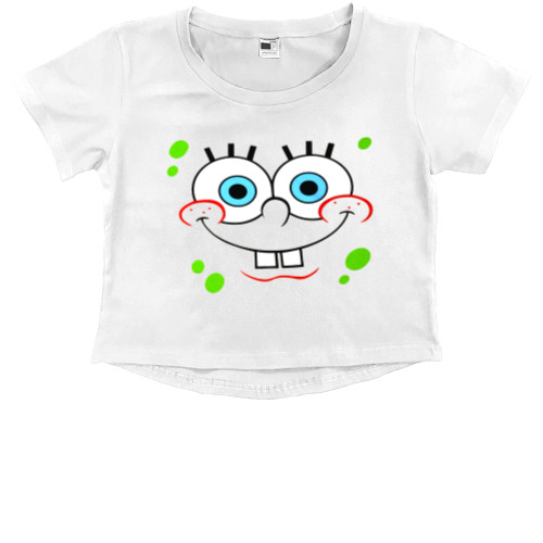 Kids' Premium Cropped T-Shirt - Губка боб 1 - Mfest