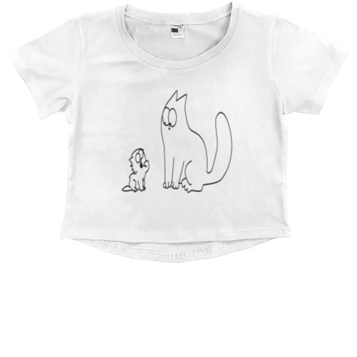 Kids' Premium Cropped T-Shirt - Simons cat2 - Mfest