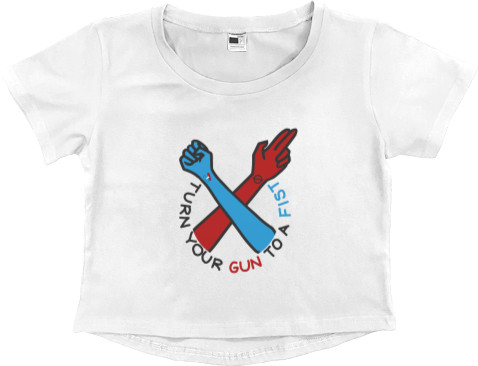 Women's Cropped Premium T-Shirt - Twenty One Pilots Turn Your Gun Into A Fist - Mfest