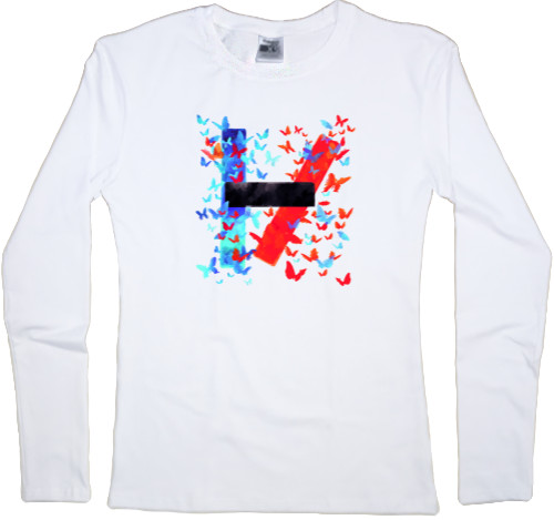 Women's Longsleeve Shirt - Twenty One Pilots Butterfly Logo - Mfest