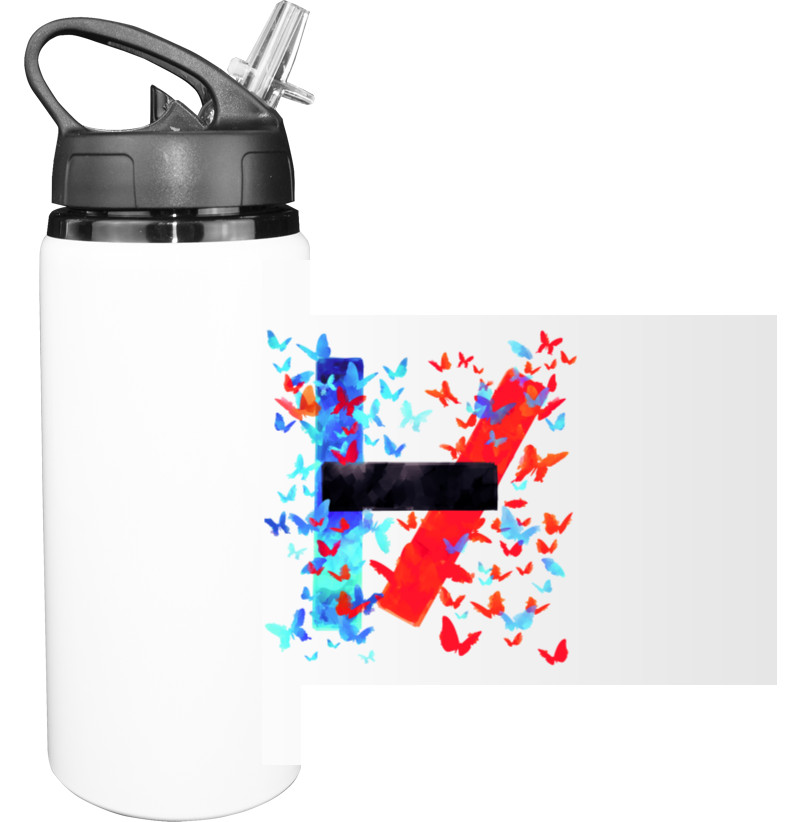 Sport Water Bottle - Twenty One Pilots Butterfly Logo - Mfest