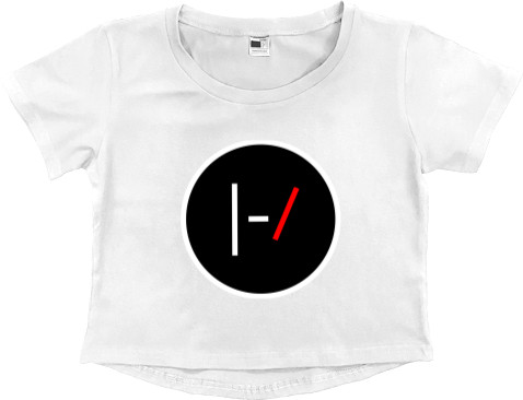 Women's Cropped Premium T-Shirt - Twenty One Pilots Black Logo - Mfest