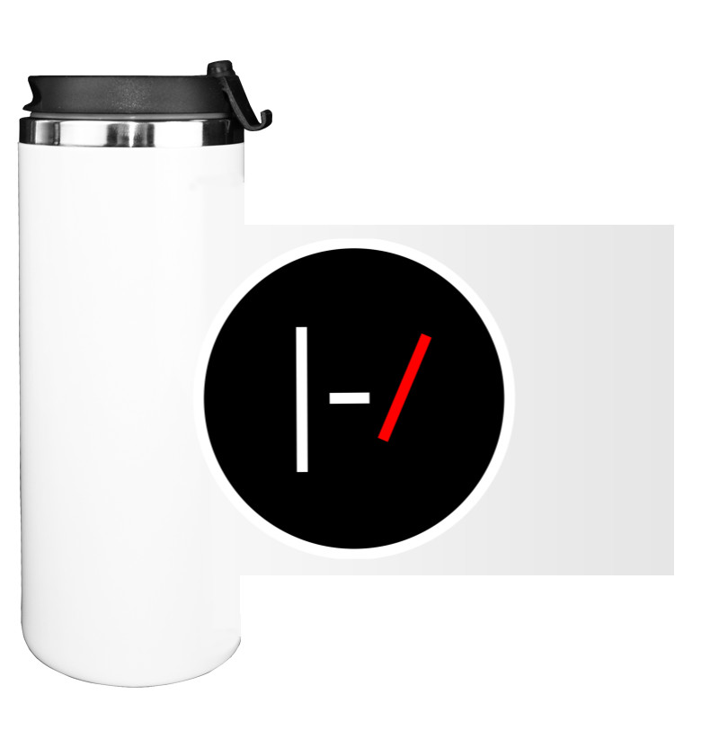 Water Bottle on Tumbler - Twenty One Pilots Black Logo - Mfest