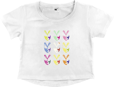 Women's Cropped Premium T-Shirt - KISS art 1 - Mfest