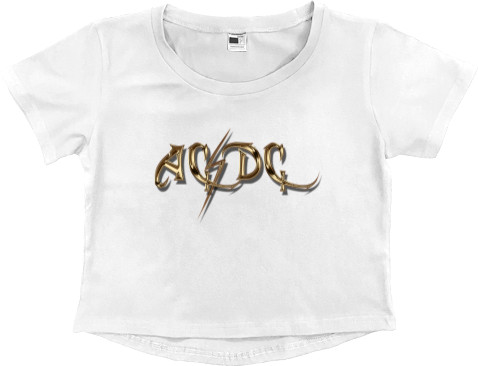 Women's Cropped Premium T-Shirt - AC-DC 3 - Mfest