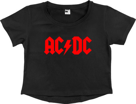 Women's Cropped Premium T-Shirt - AC-DC 1 - Mfest