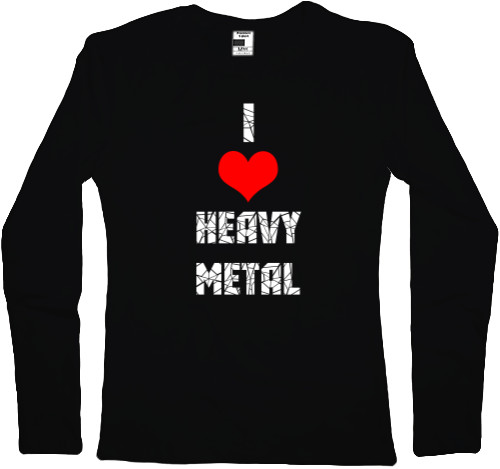 Футболка з Довгим Рукавом Жіноча - i love heavy metal - Mfest