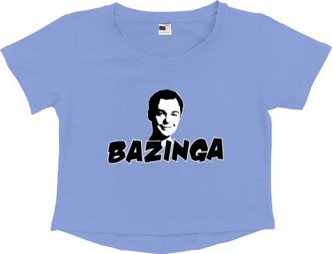 Women's Cropped Premium T-Shirt - Bazinga 1 - Mfest