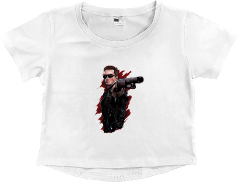 Терминатор - Women's Cropped Premium T-Shirt - The Terminator 01 - Mfest