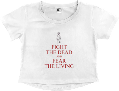 Women's Cropped Premium T-Shirt - Walking Dead Fear The Living 1 - Mfest