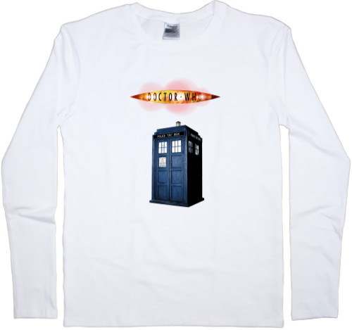 Men's Longsleeve Shirt - Doctor Who Logo + Tardis - Mfest