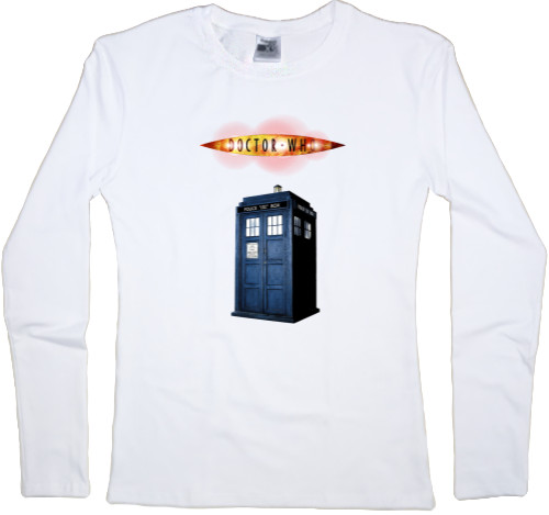 Women's Longsleeve Shirt - Doctor Who Logo + Tardis - Mfest