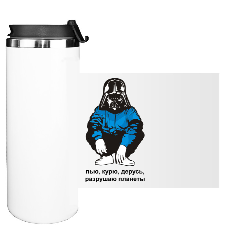 Water Bottle on Tumbler - Пью, курю, дерусь, разрушаю планеты - Mfest