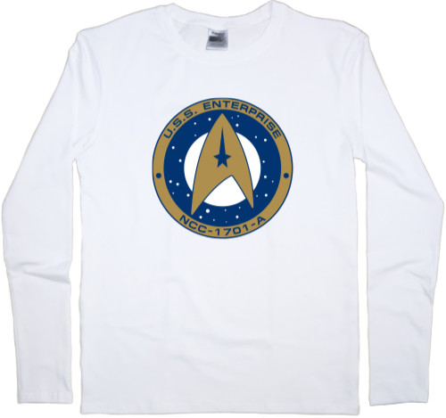 Футболка з Довгим Рукавом Чоловіча - Star Trek USS Enterpise NCC-1701 Badge - Mfest