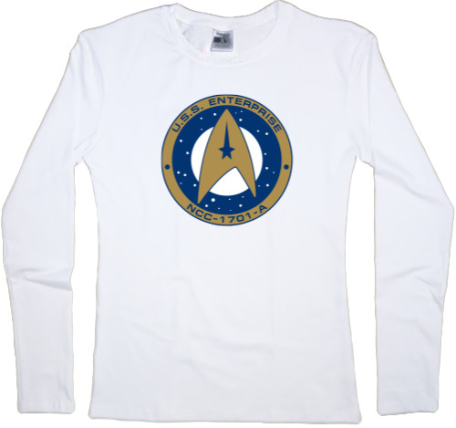 Футболка з Довгим Рукавом Жіноча - Star Trek USS Enterpise NCC-1701 Badge - Mfest