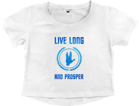 Women's Cropped Premium T-Shirt - Star Trek Live Long and Prosper 1 - Mfest