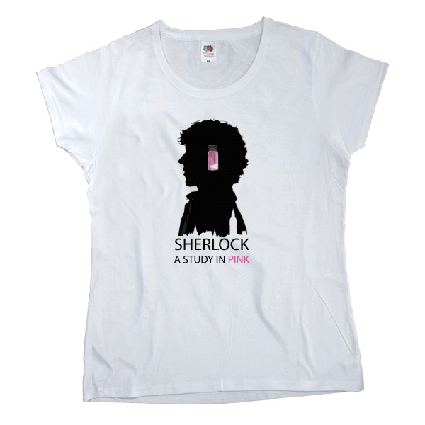 Women's T-shirt Fruit of the loom - Sherlock a study in pink - Mfest