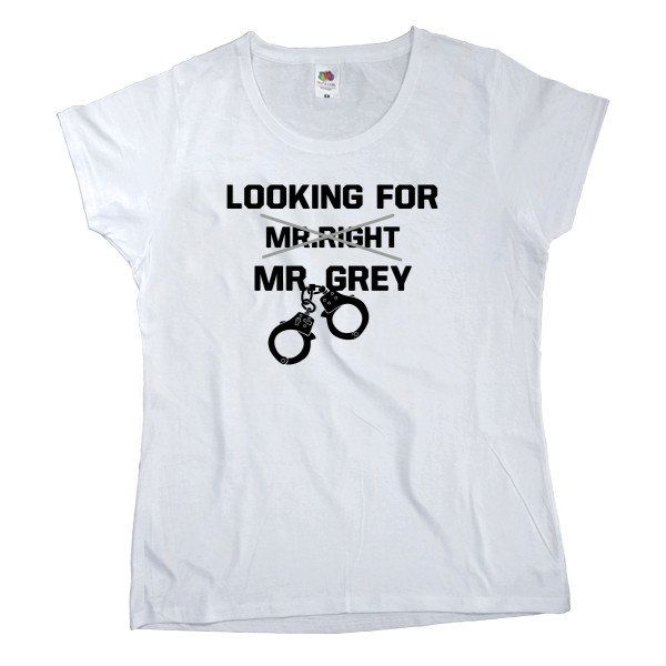 Women's T-shirt Fruit of the loom - Looking for Mr. Grey black - Mfest