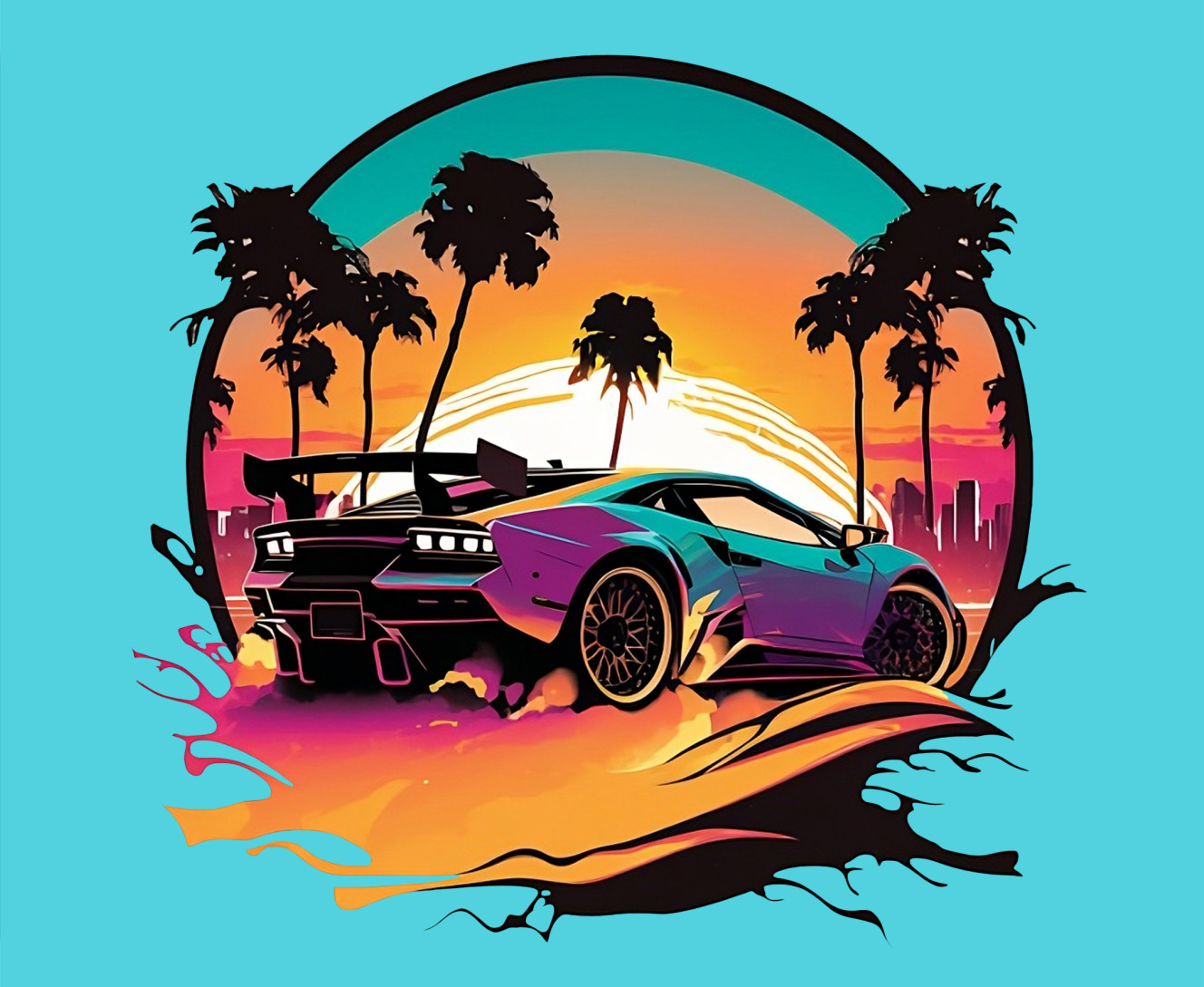 Mouse Pad - Lamborghini Synthwave - Mfest