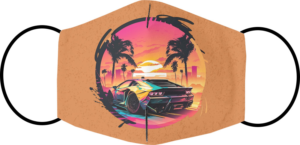 Face Mask - Lamborghini Retrowave - Mfest