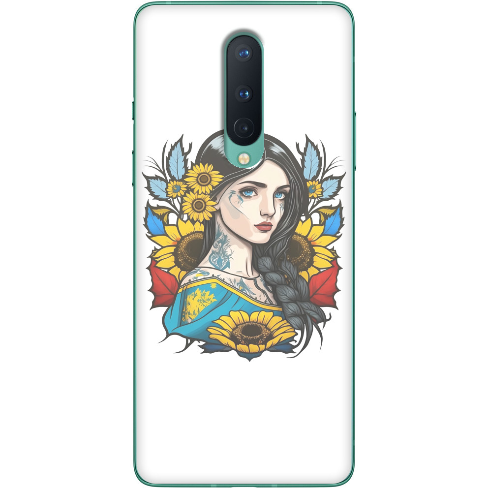 Чехол OnePlus - Charming Ukrainian girl with flowers - Mfest