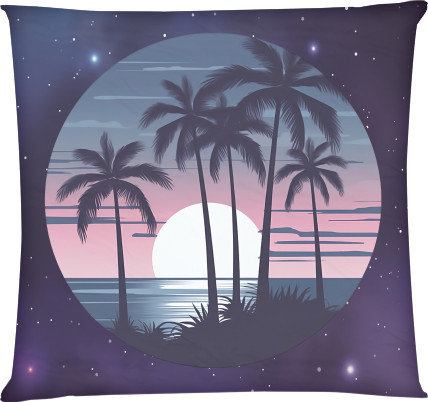 Square Throw Pillow - Palm Beach  Sunset - Mfest