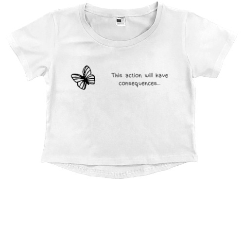 Kids' Premium Cropped T-Shirt - This Action Will Have Consequences... (Life Is Strange) - Mfest