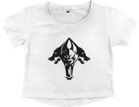 Women's Cropped Premium T-Shirt - CERBERUS 2 - Mfest