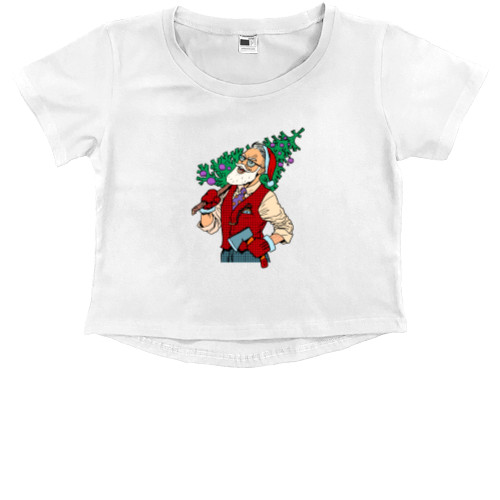 Kids' Premium Cropped T-Shirt - Hipster Santa - Mfest