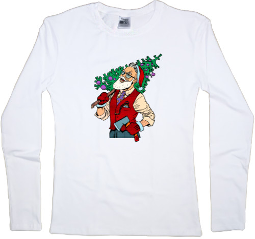 Women's Longsleeve Shirt - Hipster Santa - Mfest