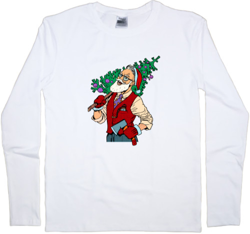 Men's Longsleeve Shirt - Hipster Santa - Mfest