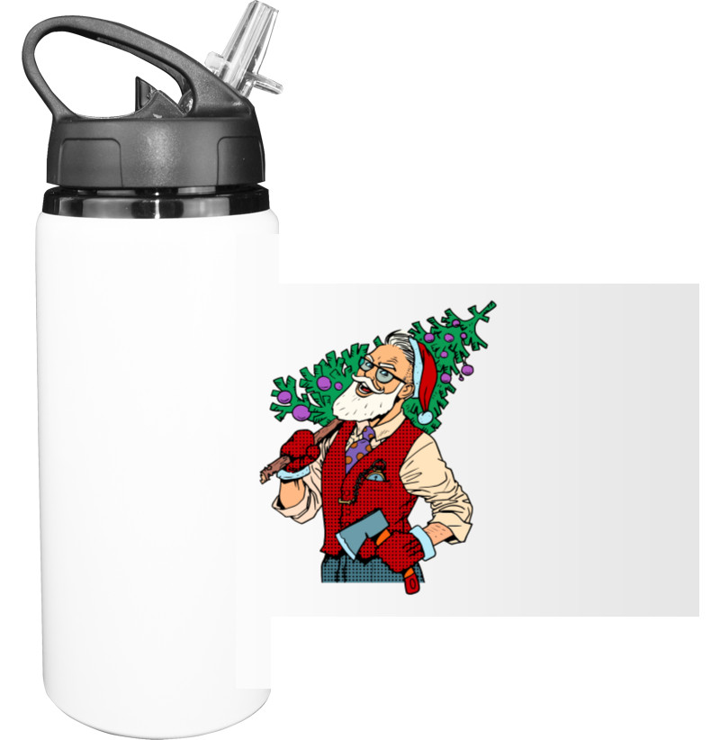 Sport Water Bottle - Hipster Santa - Mfest