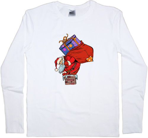 Men's Longsleeve Shirt - Santa in Chimney - Mfest