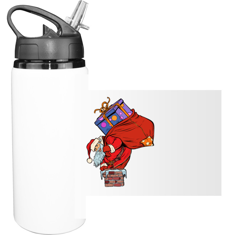 Sport Water Bottle - Santa in Chimney - Mfest