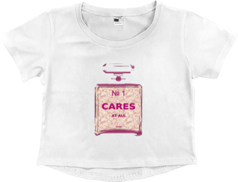 Women's Cropped Premium T-Shirt - Cares at all - Mfest