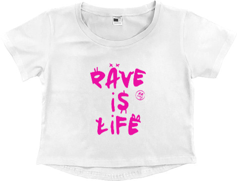 Women's Cropped Premium T-Shirt - Rave is Life - Mfest