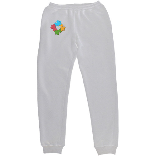 Men's Sweatpants - Сердце Пазл Он - Mfest