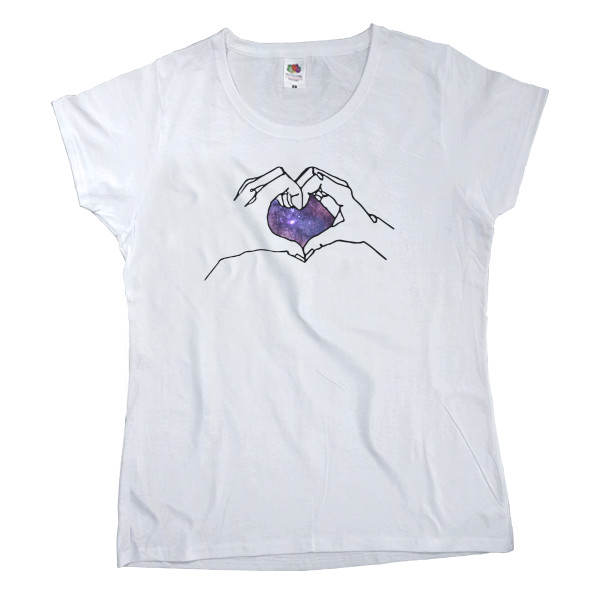 Women's T-shirt Fruit of the loom - Космос сердце - Mfest