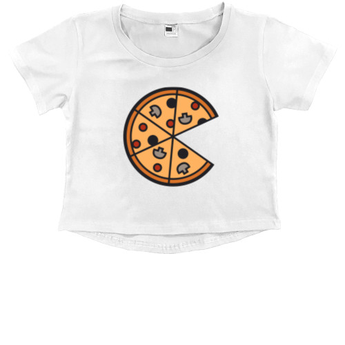 Kids' Premium Cropped T-Shirt - Пицца Он - Mfest