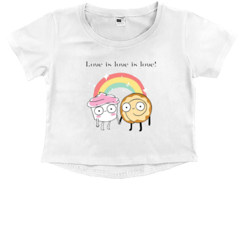 Kids' Premium Cropped T-Shirt - Love is love - Mfest